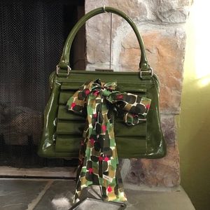 Orla Kiely Patent Leather Ruffled Handbag